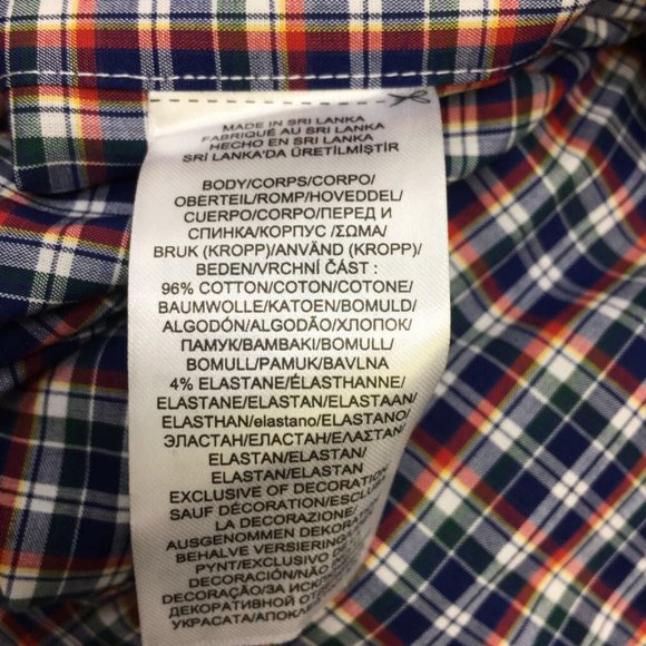 LRL Ralph Lauren Mens Oxford Shirt Multicolor Plaid Classic Fit 14.5 32/33 New - Picture 6 of 7